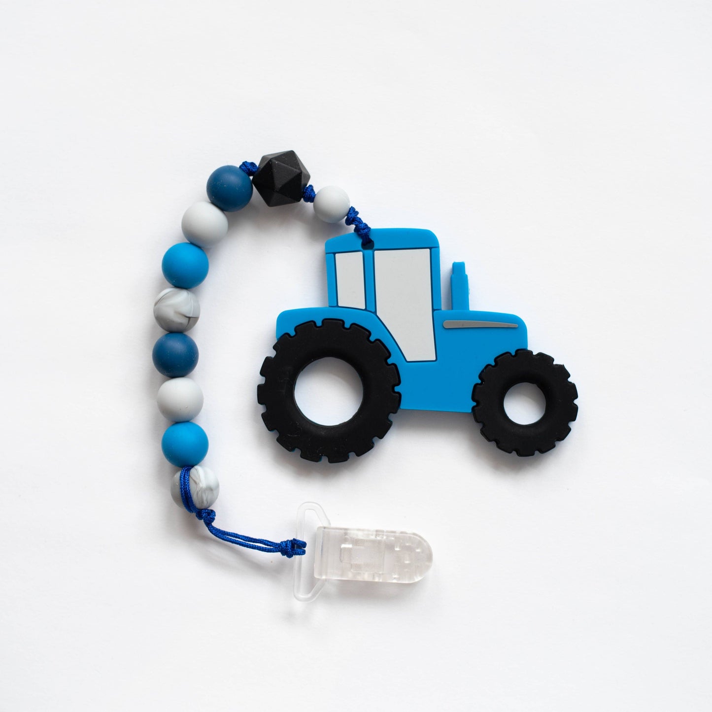 Tractor Teething Clip: Teether W/Clip