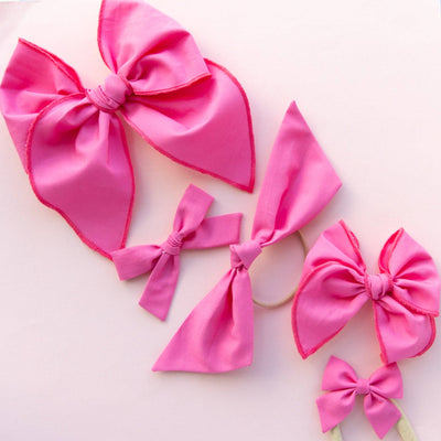 Flamingo | Pigtail Set - Hand-tied Bow: Alligator Clip