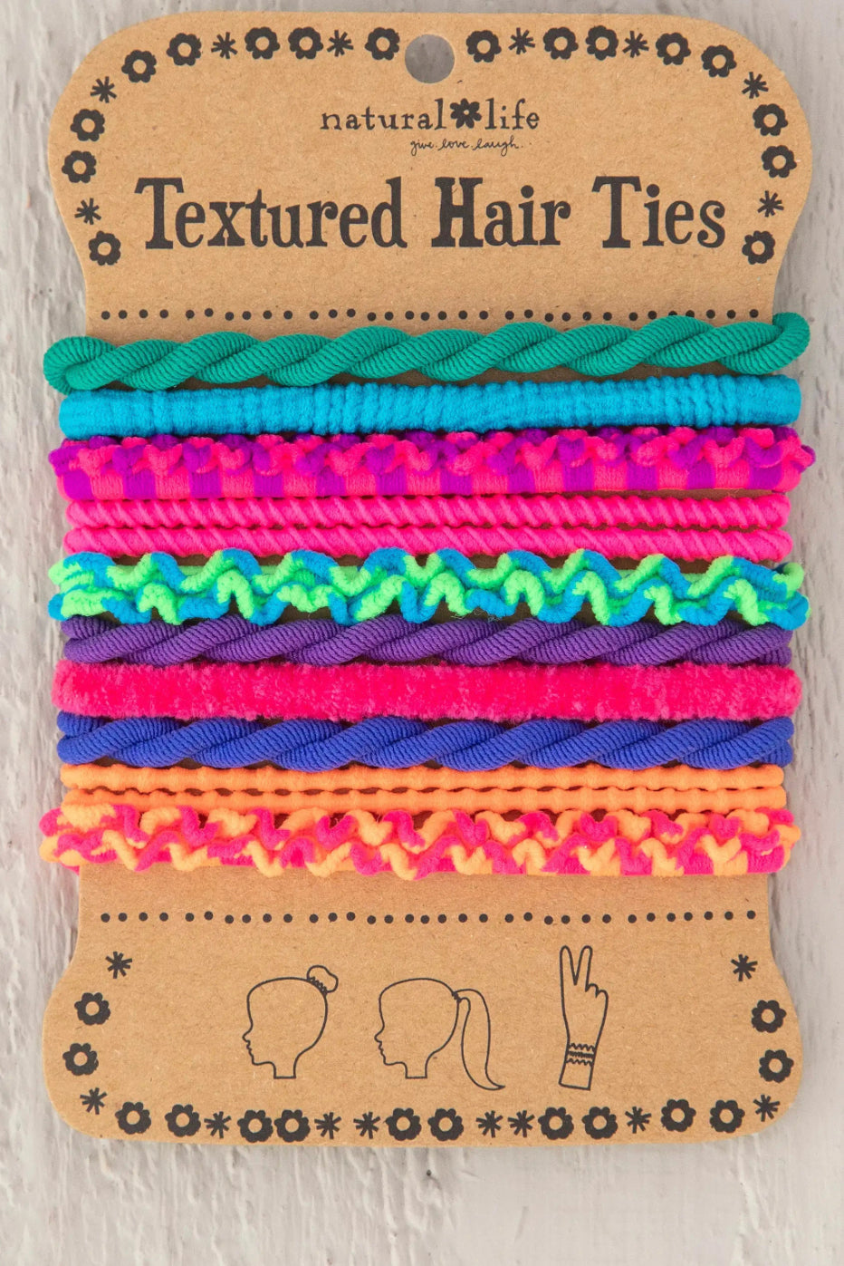Textured Hair Ties - Set of 10