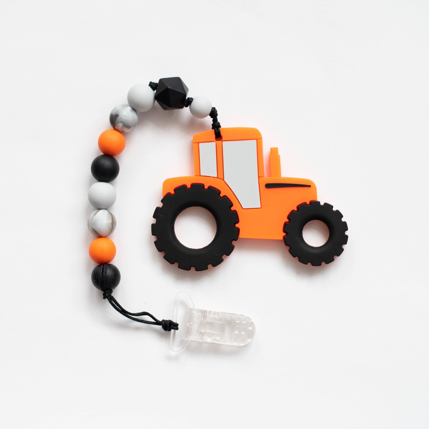 Tractor Teething Clip: Teether W/Clip