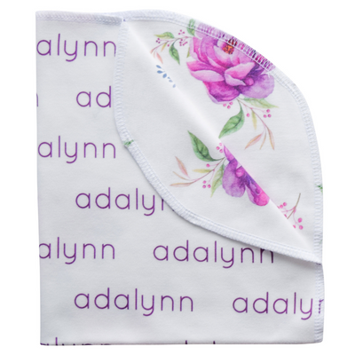 Personalized Double-Sided Organic Blanket - peony